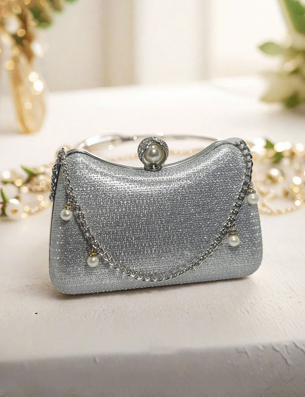 Silver Fancy Clutch