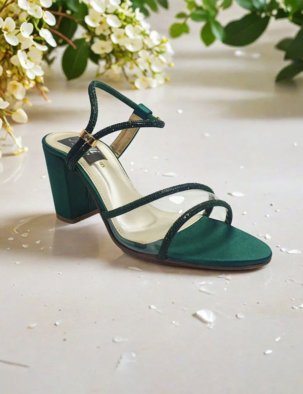 Green Heel Sandal for women