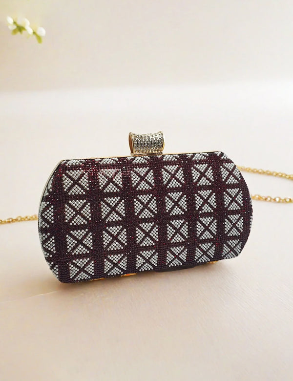 Maroon Fancy Clutch