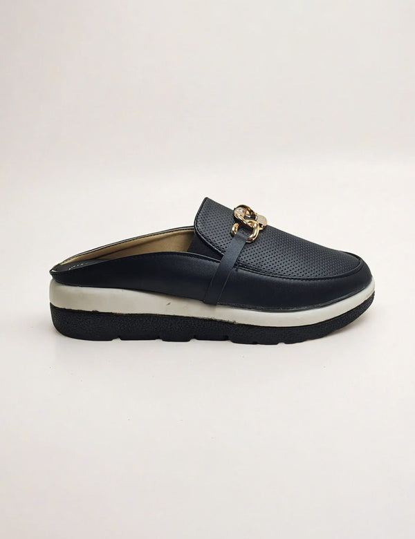 Black Back Open Pumps