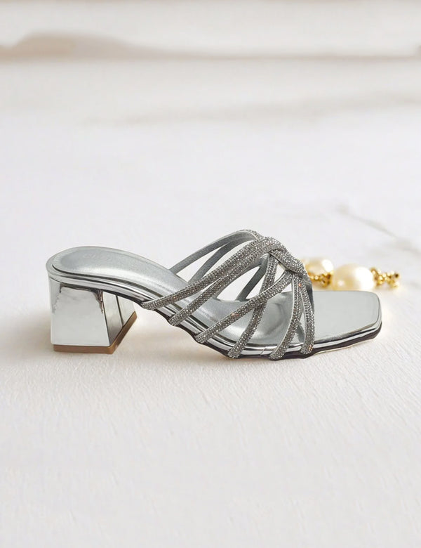 Silver Fancy Slippers