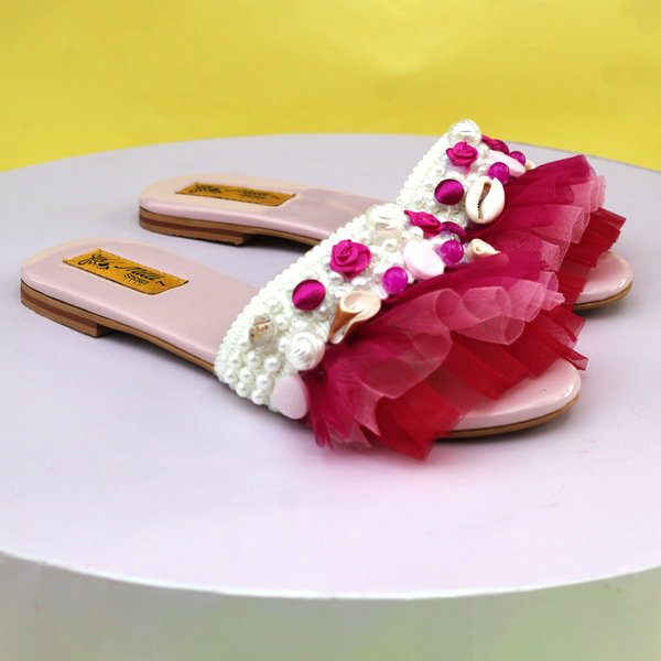 Pink Frill Slippers