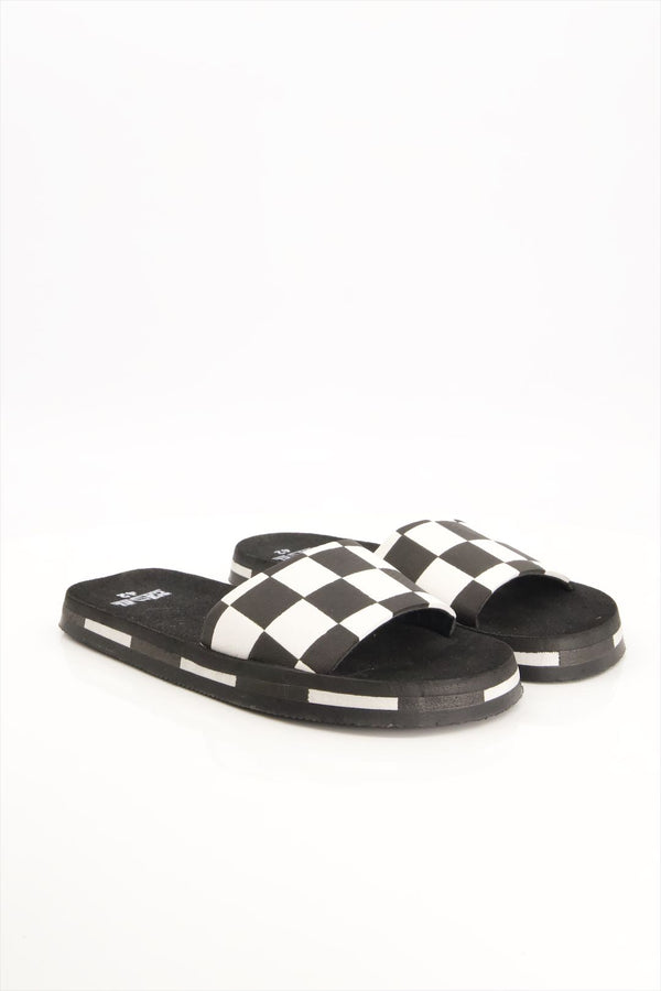 Men Checkered Slide