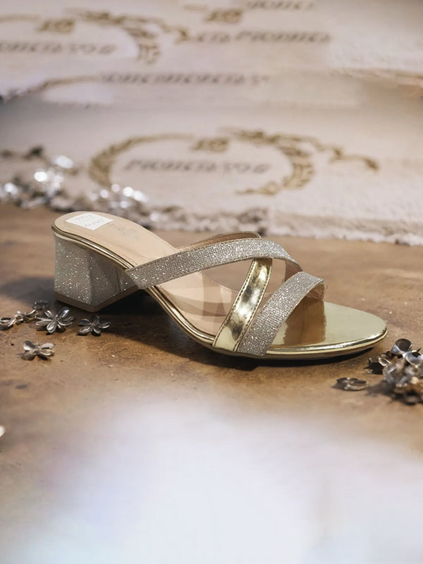 Golden | Fancy & Stylish Heel Slippers for women