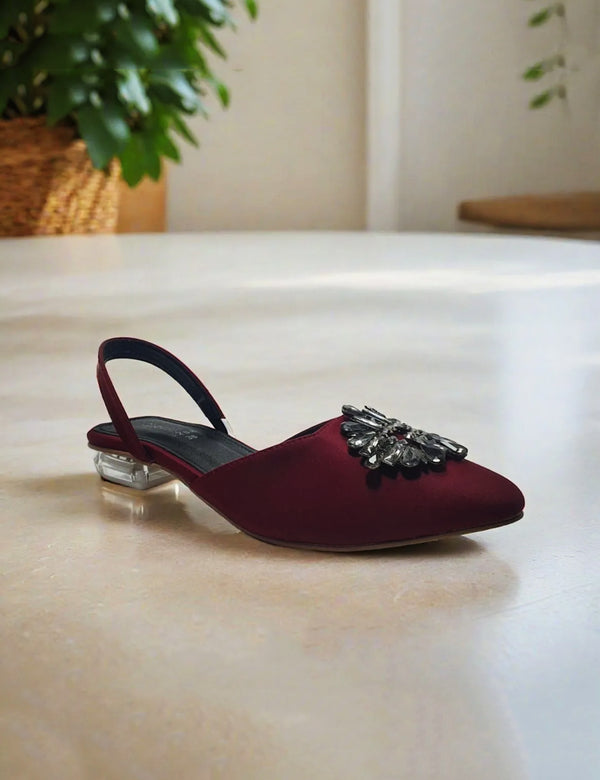 Maroon Casual Flat Sandals