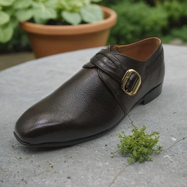 Single Monk Strap Leather Shoes