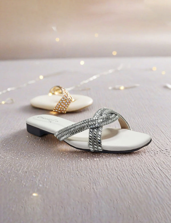 White Fancy Slippers