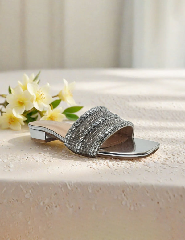 Silver Fancy Slippers