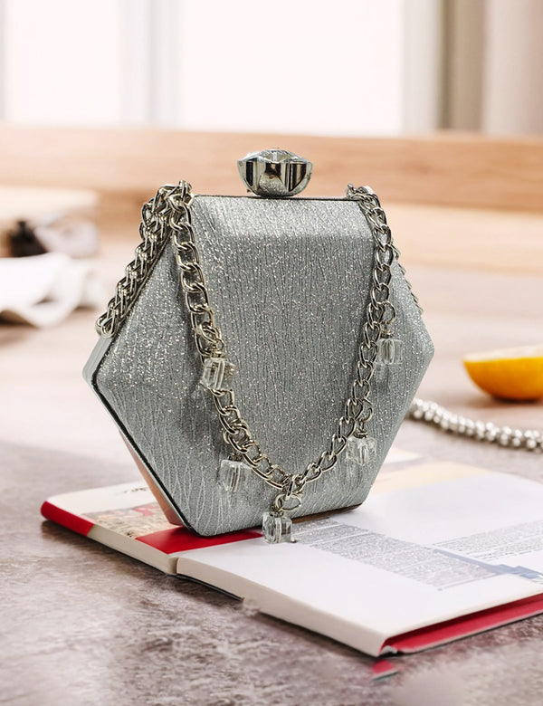 Silver | Fancy Clutch for women