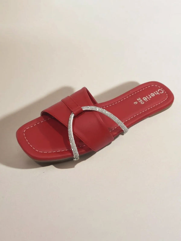 Red | Flat Slippers for women