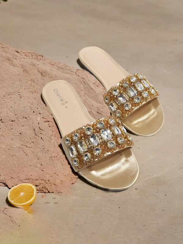 Golden | Fancy Slippers for women