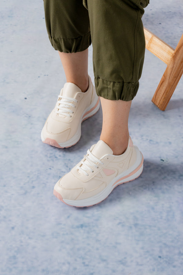 Women Premium Cream Sneakers