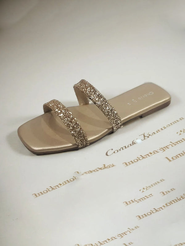 Golden | Flat Slippers for women