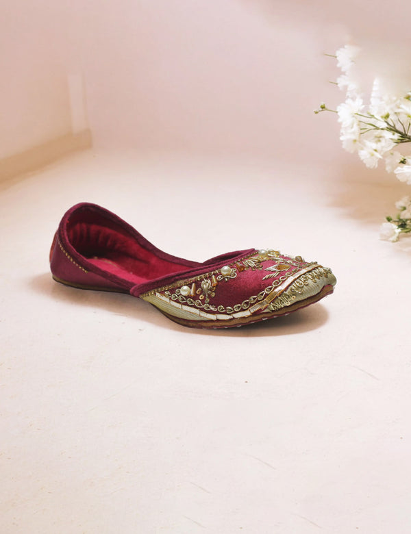 Maroon Fancy Khussa for women