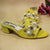 Yellow Block Heel Sandal For Women