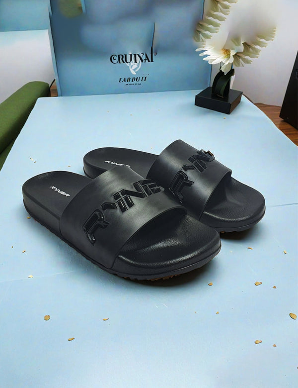Black Summer Slippers for Men