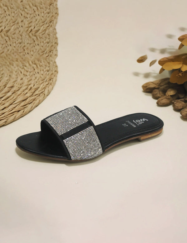 Black | Flat Slippers for women