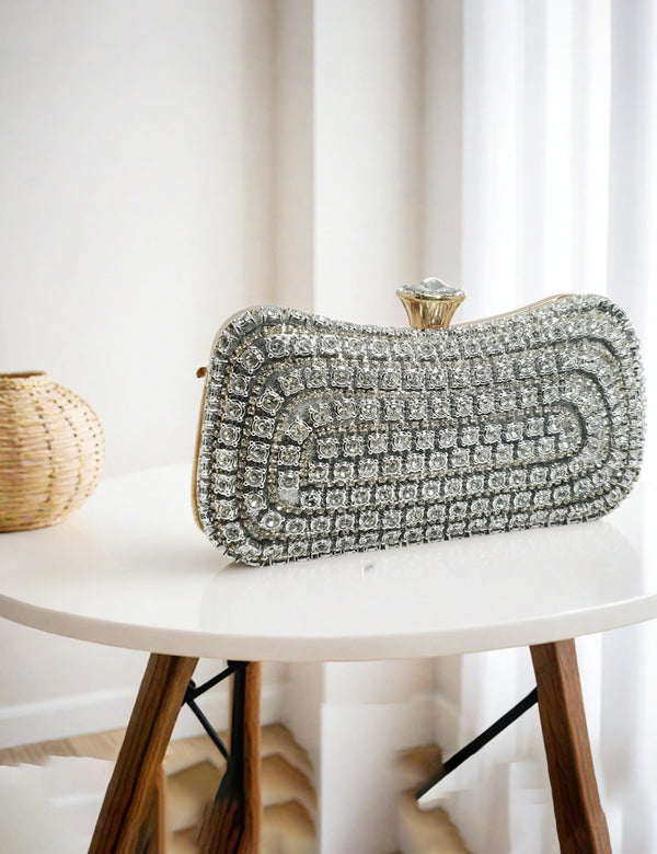 Silver Fancy Clutch
