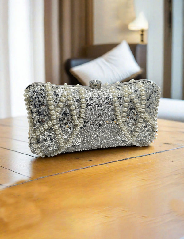 Silver Fancy Clutch