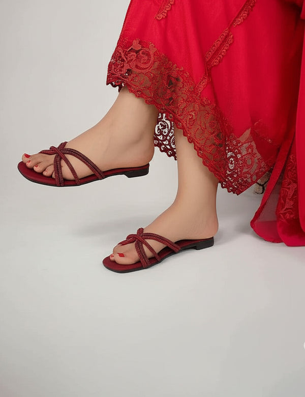 Maroon Fancy Slipper