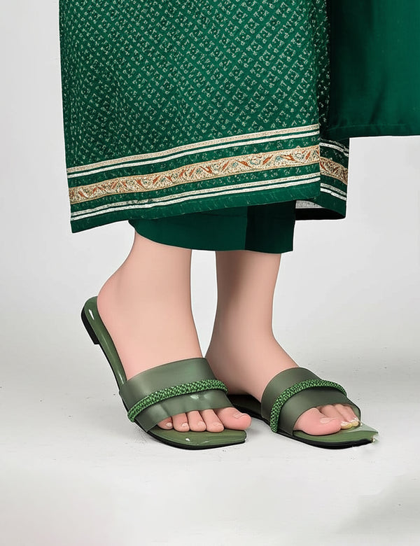 Green Casual Slipper