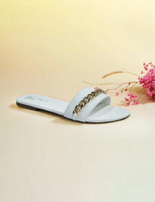 White Fancy Women Slippers