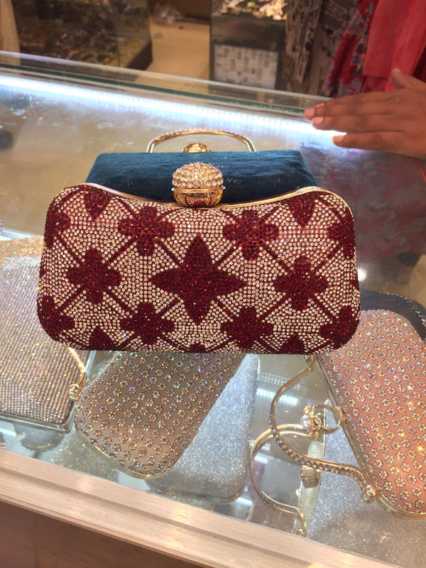 maroon Fancy Clutch for women