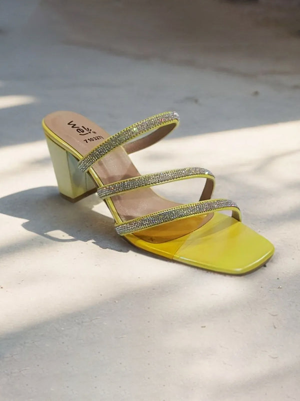 Yellow | Fancy & Stylish Heel Slippers for women