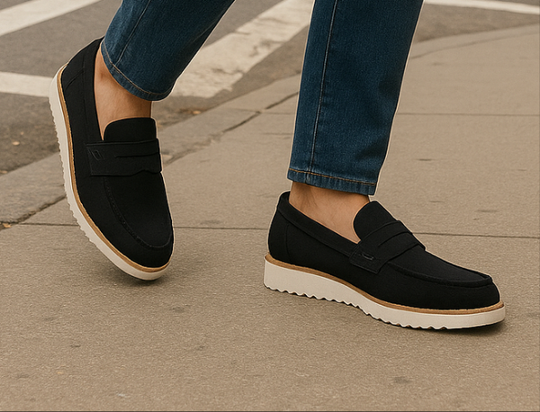 Black Suede Leather Loafers