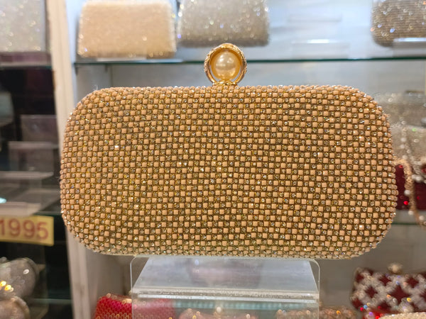 Golden Fancy Clutch for Ladies