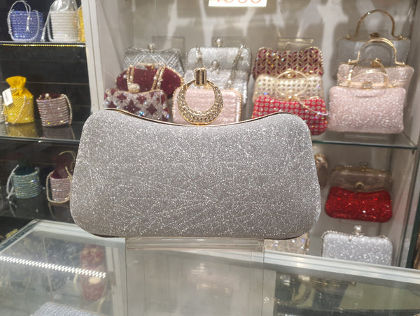 Silver Fancy Clutch for Ladies