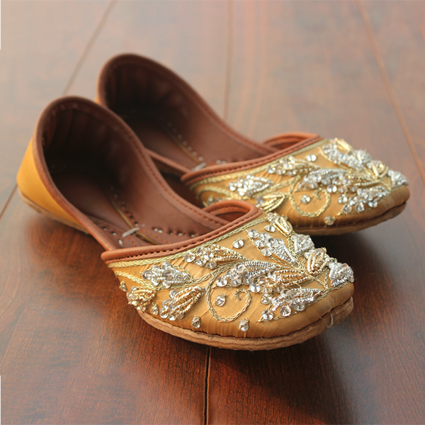 Golden Fancy Khussa for girls