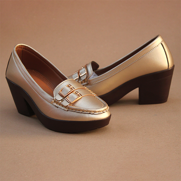 Golden Stylish Heel Pumps for Women