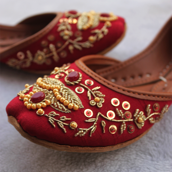 Maroon Fancy Khussa for women