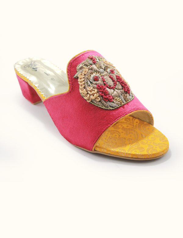 Red | Fancy Heel Slippers for Women