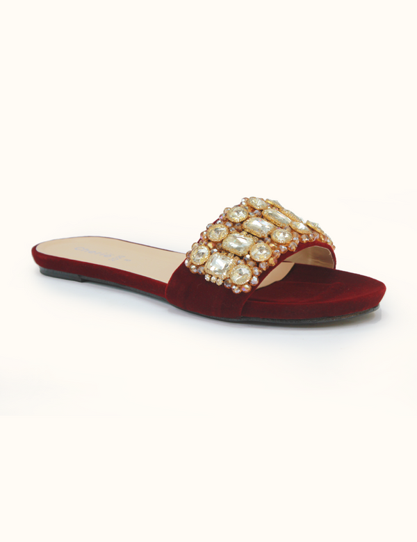 Maroon | Fancy Slippers for women