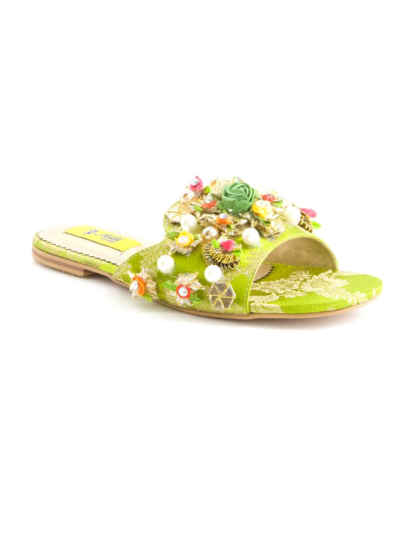 Green Fancy Slippers for women