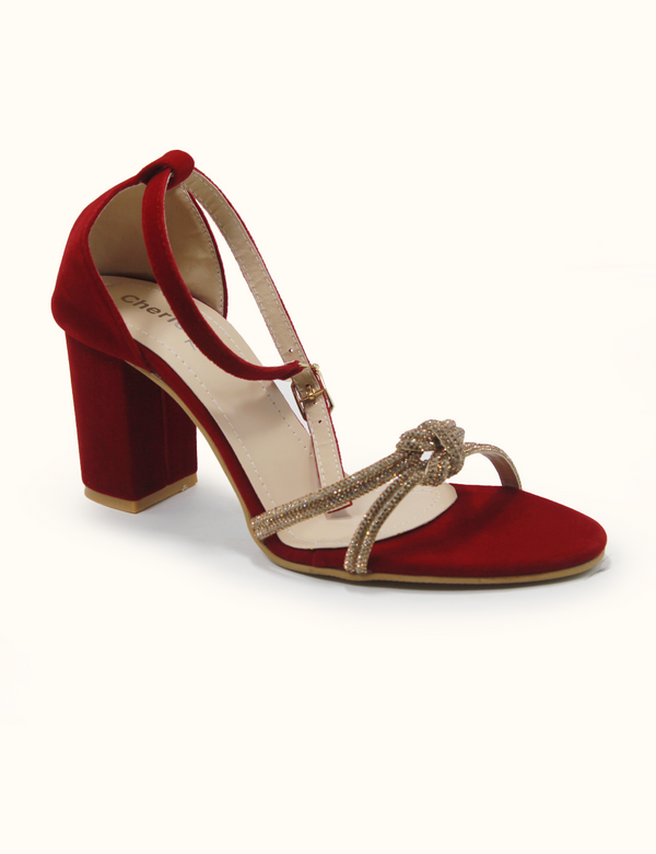 Red | Fancy Heel Sandal for Women