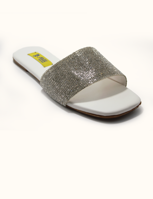 White | Fancy Slippers for Women