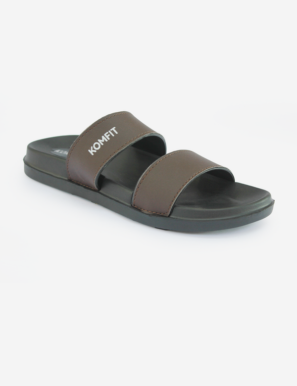 Brown | Double Strap Slippers for men