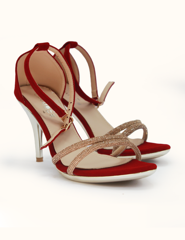 Red | Fancy Heel Sandal for Women