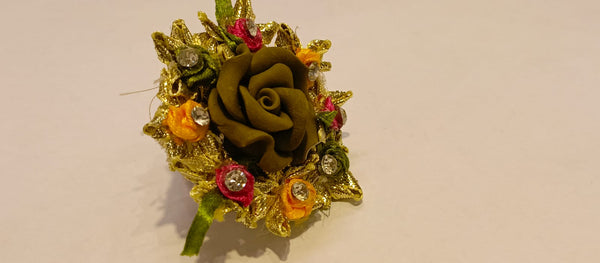 Lime Yellow Gota Ring For Mehndi