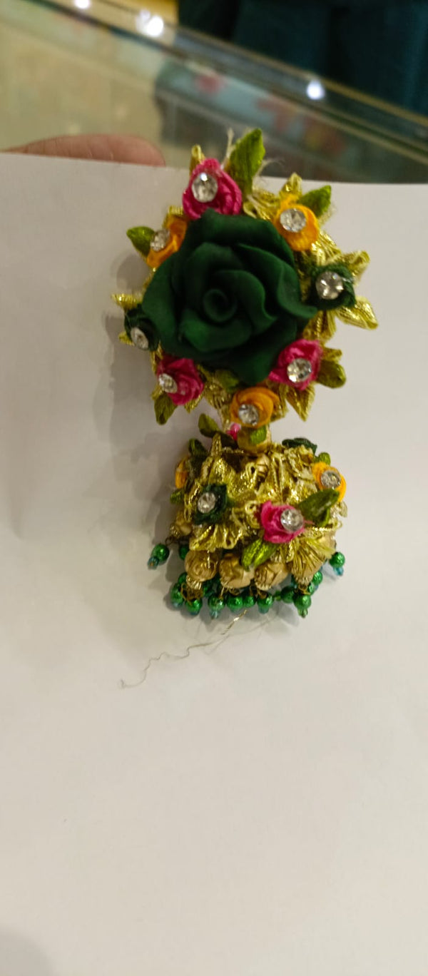 Gota Jhumka Embellished Flowers