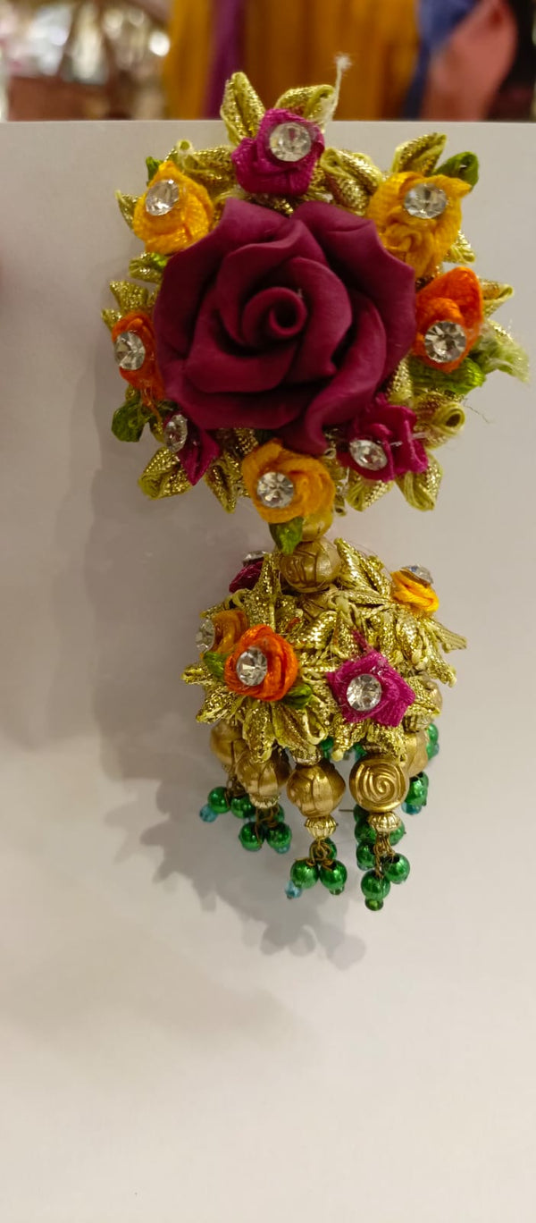 Gota Jhumka Embellished Flowers