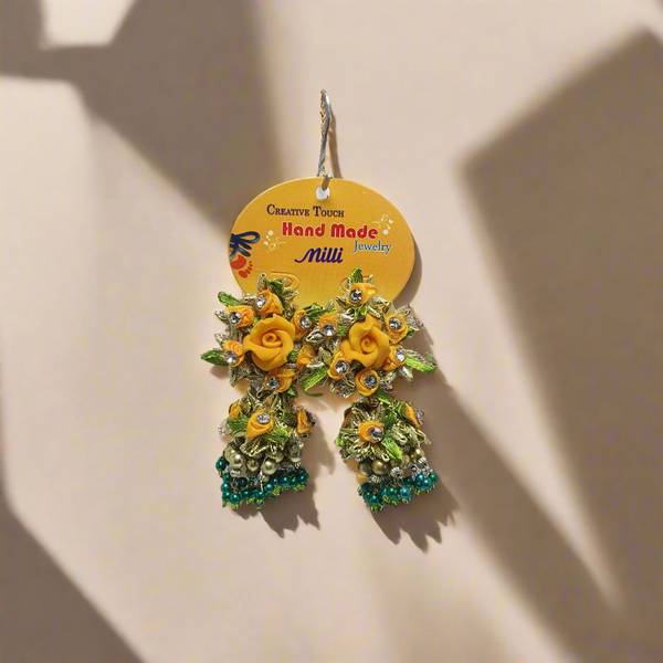 Gota Jhumka Embellished Flowers