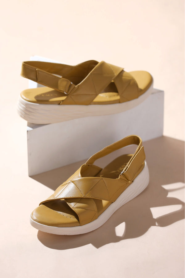 WOMEN MEDICATED MUSTARD SANDAL