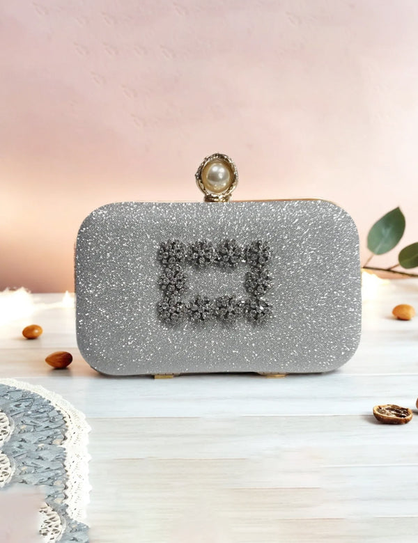 Silver | Fancy Clutch for women