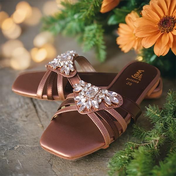 Peach Fancy Slippers for women