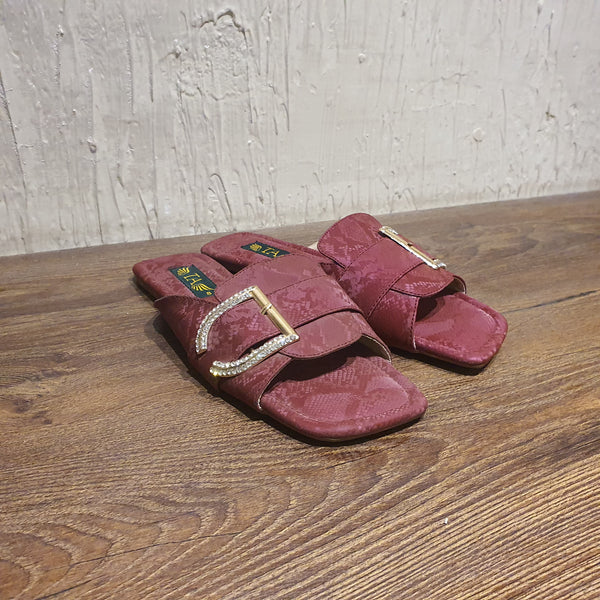 Maroon Fancy Slippers For Women