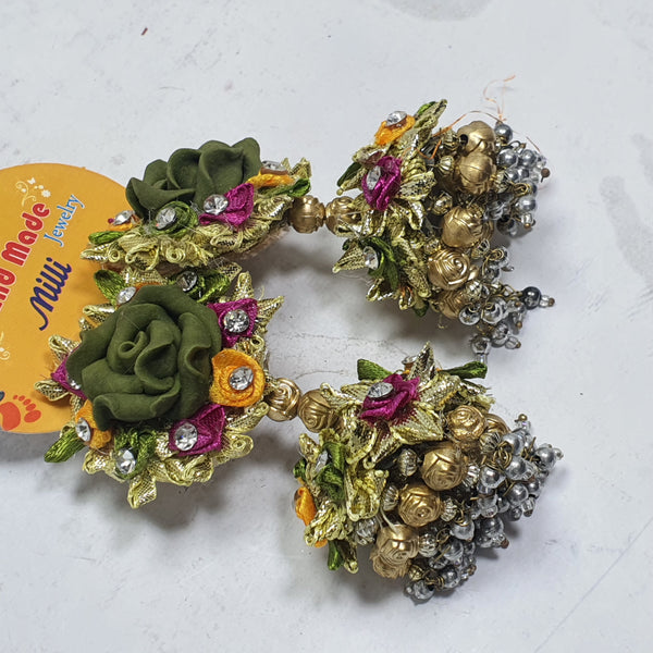 Gota Jhumka Embellished Flowers